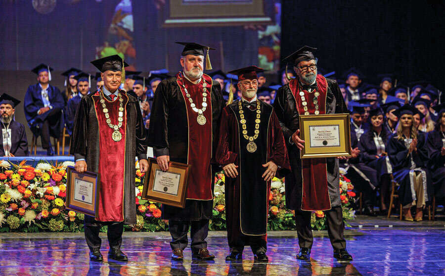 на проф. д-р Јове Кекеновски му беше доделена почесна титула Professor Honoris Causa, а на г-н Феми Косовали почесна титула Doctor Honoris Causa. на проф. д-р Јове Кекеновски му беше доделена почесна титула Professor Honoris Causa, а на г-н Феми Косовали почесна титула Doctor Honoris Causa.