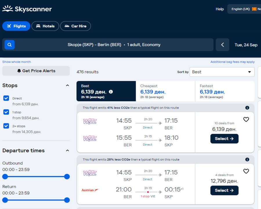 „Skyscanner“, најпребаруван сајт. „Skyscanner“, најпребаруван сајт.